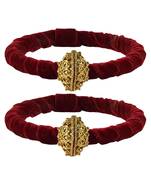 Brass And Acrylic Bangles Color-Maroon