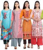 multicolor crepe printed stitched  kurti