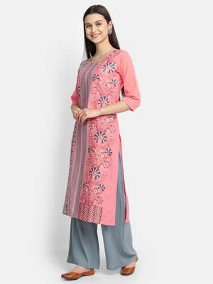 multicolor crepe printed stitched  kurti 2