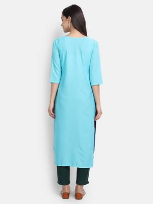 multicolor crepe printed stitched  kurti 4