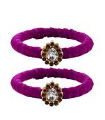 Brass And Acrylic Bangles Color-Purple