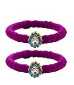 Brass And Acrylic Bangles Color-Purple