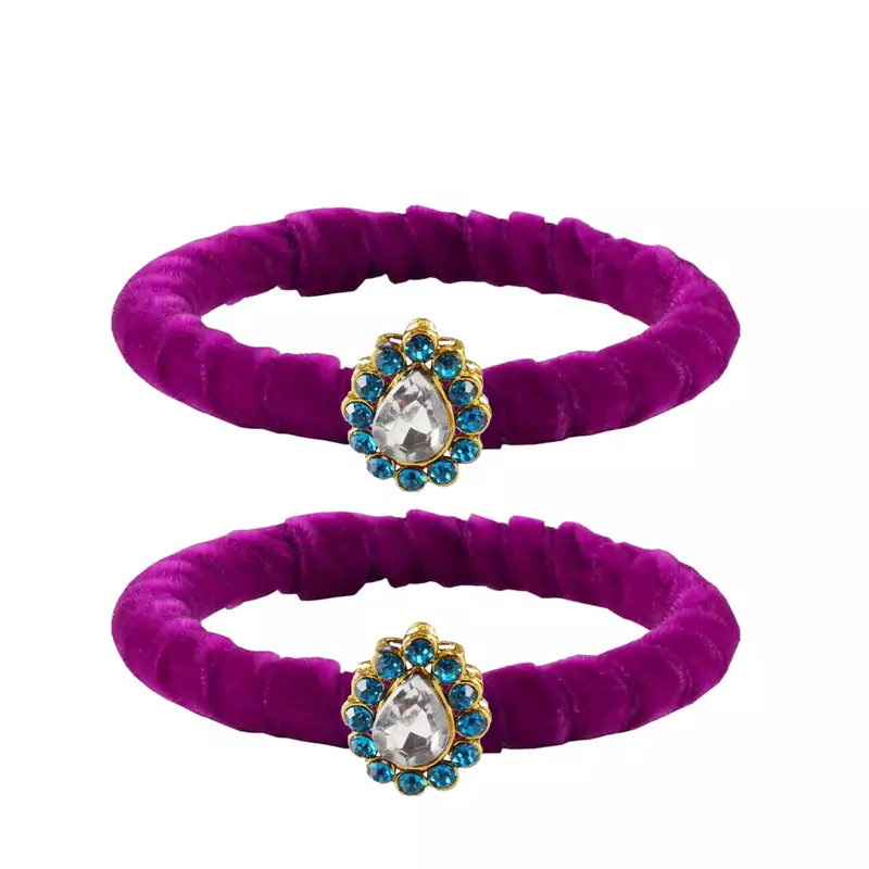 Brass And Acrylic Bangles Color-Purple