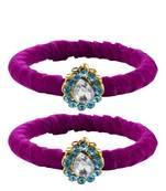 Brass And Acrylic Bangles Color-Purple