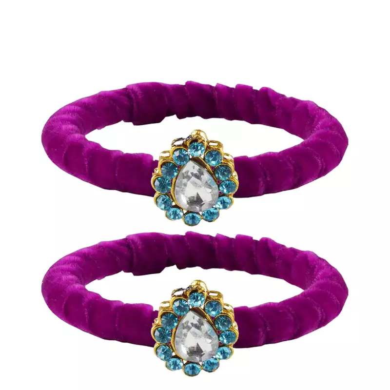 Brass And Acrylic Bangles Color-Purple