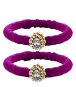 Brass And Acrylic Bangles Color-Purple