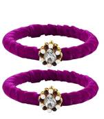 Brass And Acrylic Bangles Color-Purple