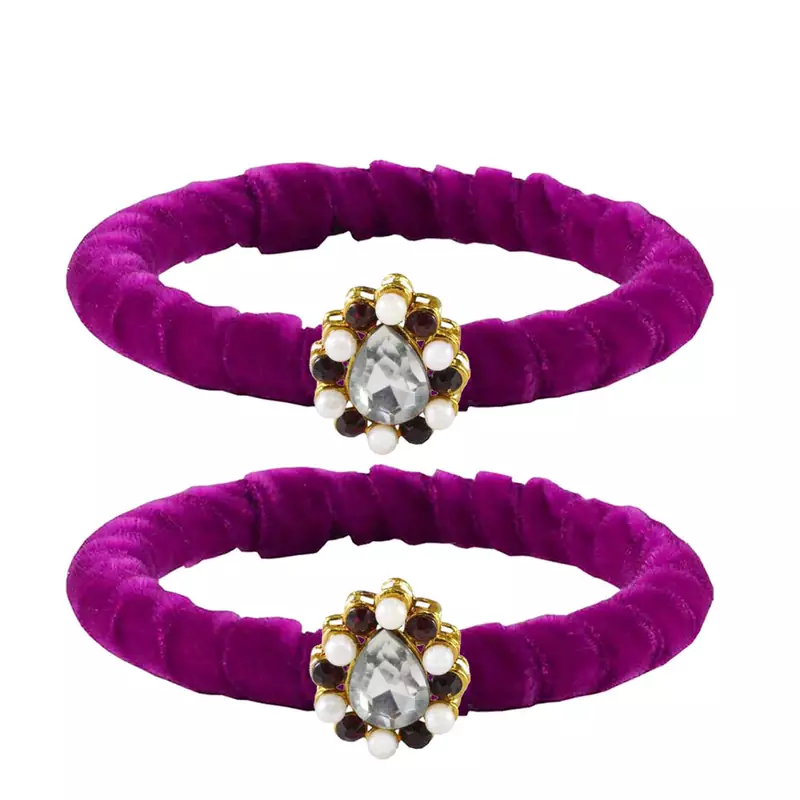 Brass And Acrylic Bangles Color-Purple