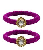 Brass And Acrylic Bangles Color-Purple
