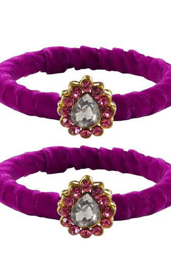 Brass And Acrylic Bangles Color-Purple