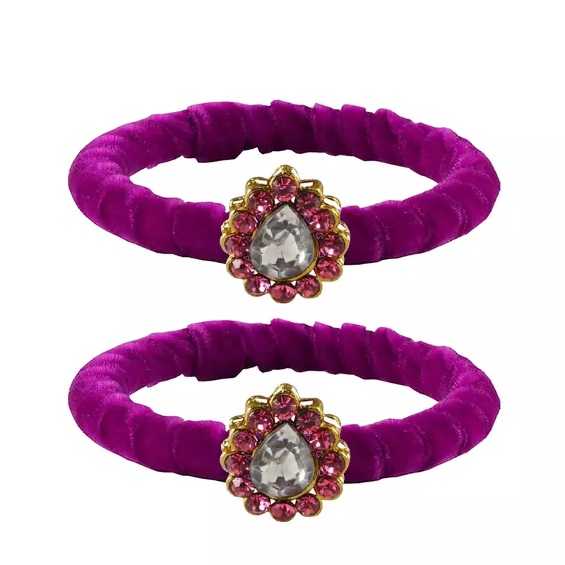 Brass And Acrylic Bangles Color-Purple