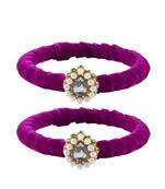 Brass And Acrylic Bangles Color-Purple