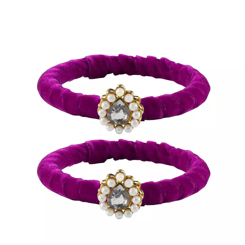Brass And Acrylic Bangles Color-Purple