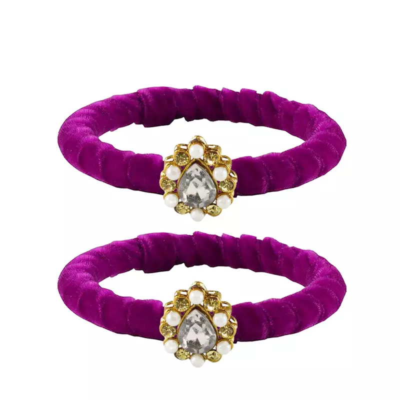 Brass And Acrylic Bangles Color-Purple