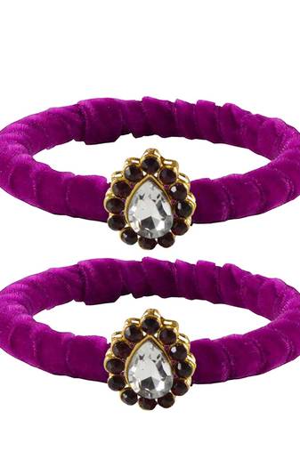 Brass And Acrylic Bangles Color-Purple