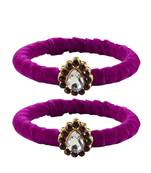 Brass And Acrylic Bangles Color-Purple