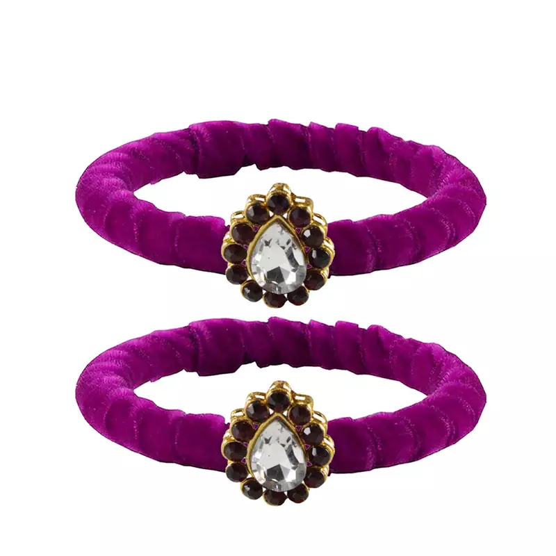 Brass And Acrylic Bangles Color-Purple