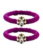 Brass And Acrylic Bangles Color-Purple