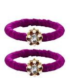 Brass And Acrylic Bangles Color-Purple