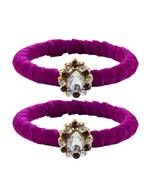 Brass And Acrylic Bangles Color-Purple