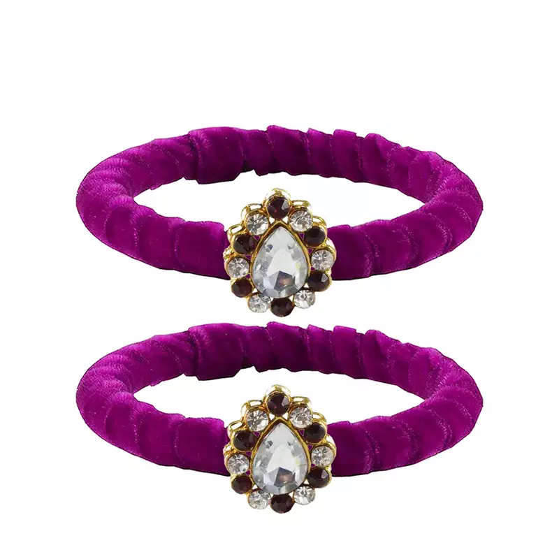 Brass And Acrylic Bangles Color-Purple