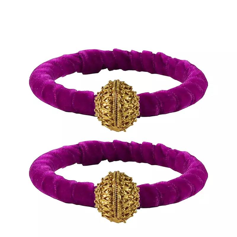 Brass And Acrylic Bangles Color-Purple