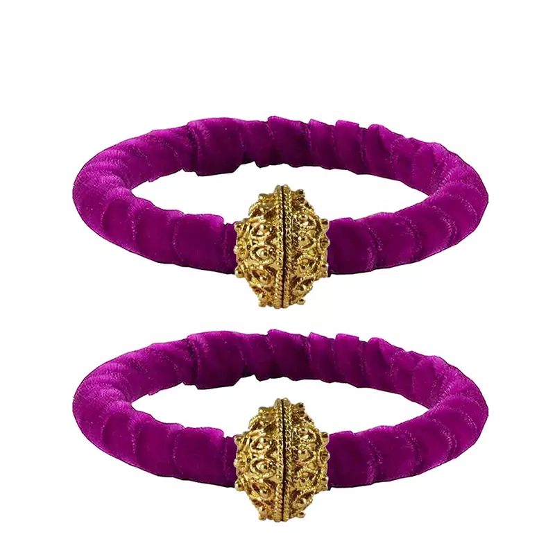 Brass And Acrylic Bangles Color-Purple
