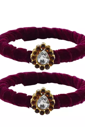 Brass And Acrylic Bangles Color-Dark Purple