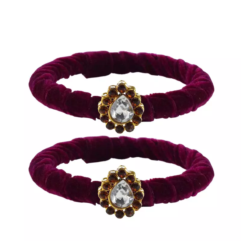 Brass And Acrylic Bangles Color-Dark Purple