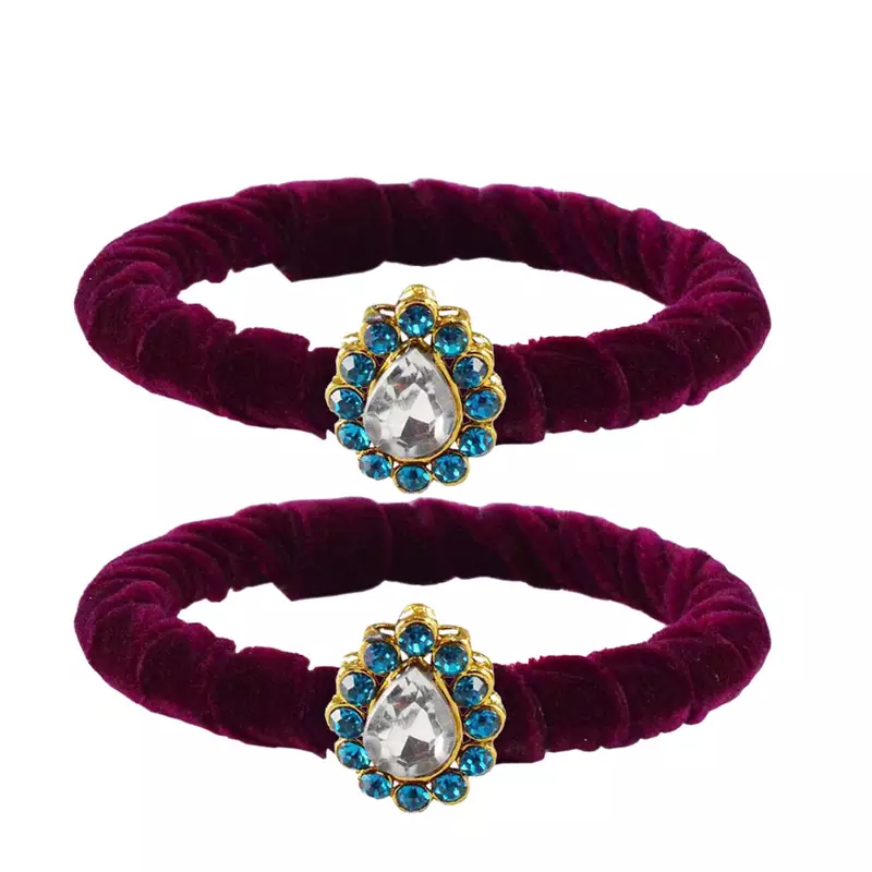 Brass And Acrylic Bangles Color-Dark Purple