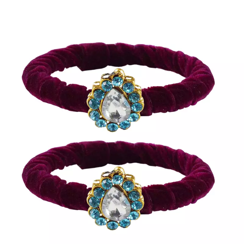Brass And Acrylic Bangles Color-Dark Purple