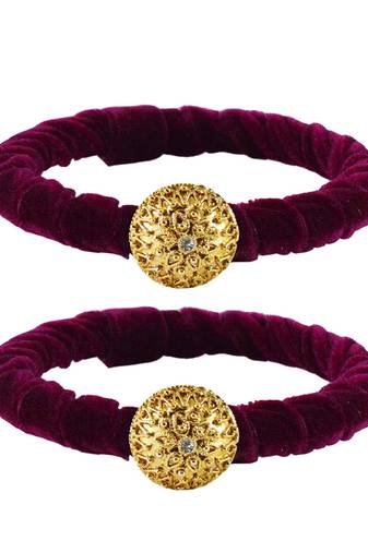 Brass And Acrylic Bangles Color-Dark Purple