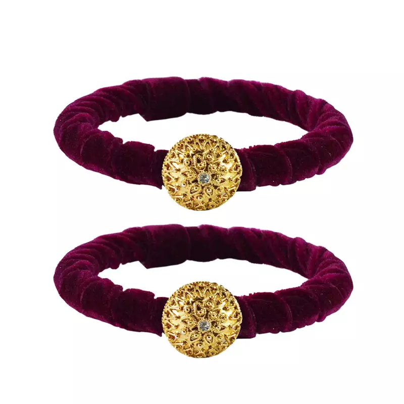 Brass And Acrylic Bangles Color-Dark Purple