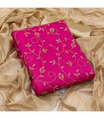pink cotton unstitched embroidered   top & bottom with dupatta