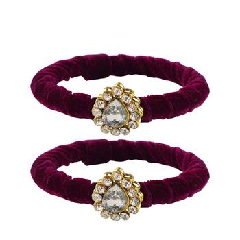 Brass And Acrylic Bangles Color-Dark Purple 1