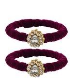 Brass And Acrylic Bangles Color-Dark Purple