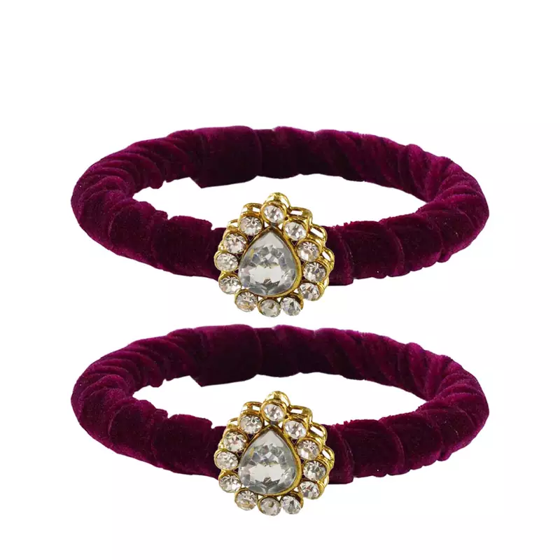 Brass And Acrylic Bangles Color-Dark Purple