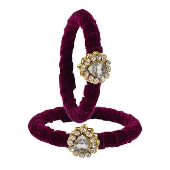 Brass And Acrylic Bangles Color-Dark Purple 2