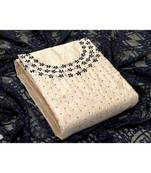 cream silk unstitched embroidered   top & bottom with dupatta