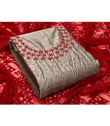 light-grey silk unstitched embroidered   top & bottom with dupatta
