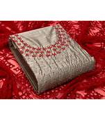 light-grey silk unstitched embroidered   top & bottom with dupatta