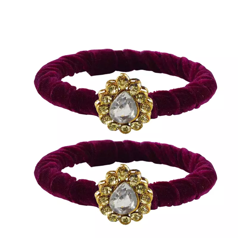 Brass And Acrylic Bangles Color-Dark Purple