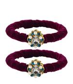 Brass And Acrylic Bangles Color-Dark Purple