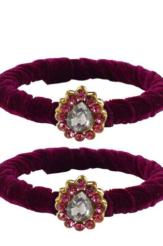 Brass And Acrylic Bangles Color-Dark Purple