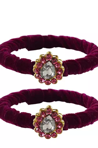 Brass And Acrylic Bangles Color-Dark Purple