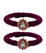 Brass And Acrylic Bangles Color-Dark Purple