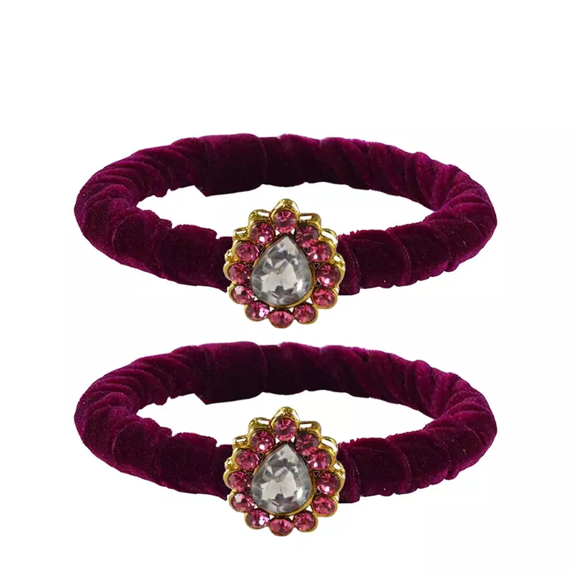 Brass And Acrylic Bangles Color-Dark Purple
