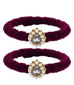 Brass And Acrylic Bangles Color-Dark Purple