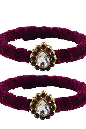 Brass And Acrylic Bangles Color-Dark Purple