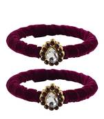 Brass And Acrylic Bangles Color-Dark Purple